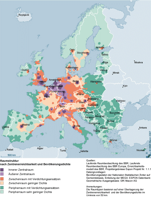 Raumstruktur in Europa